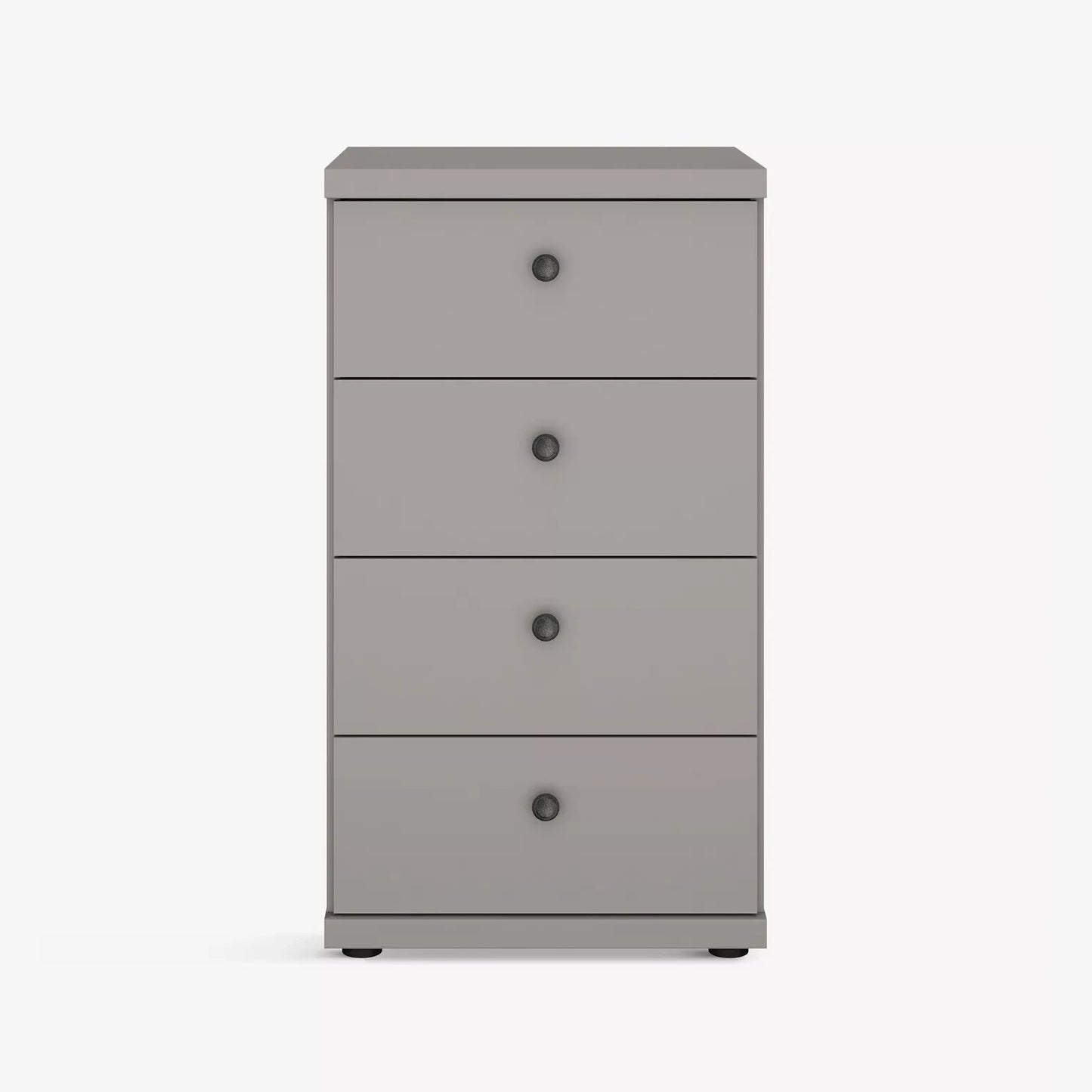 Wiemann Marlo 4 Drawer Narrow Chest with round knob handles in Pebble Grey