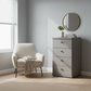Wiemann Pebble Grey Marlo 4 Drawer Narrow Chest with round knob handles