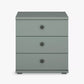 3 Drawer Bedside table in Sage Green Colour with Black Knob handles