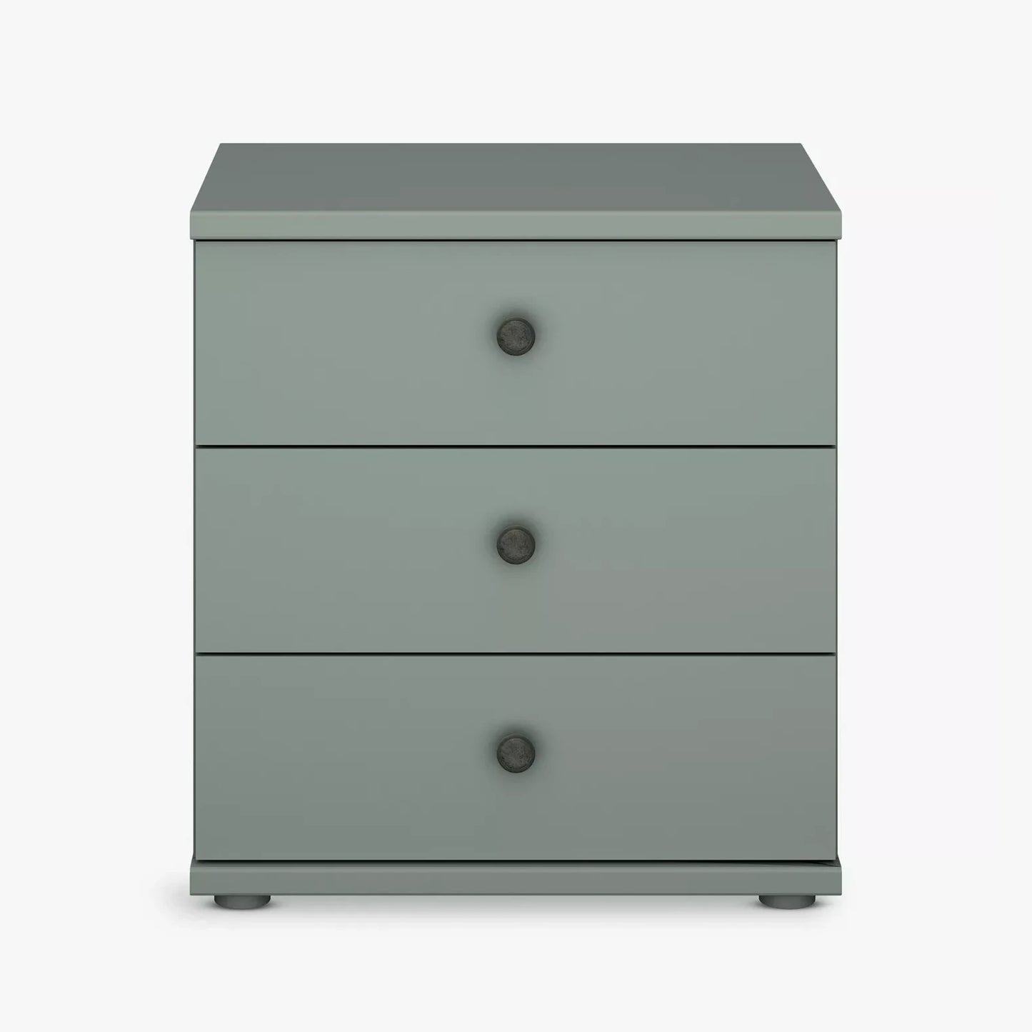 3 Drawer Bedside table in Sage Green Colour with Black Knob handles