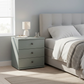 Wiemann Marlo 3 Drawer Bedside Cabinet in Sage Green colour styled in a room