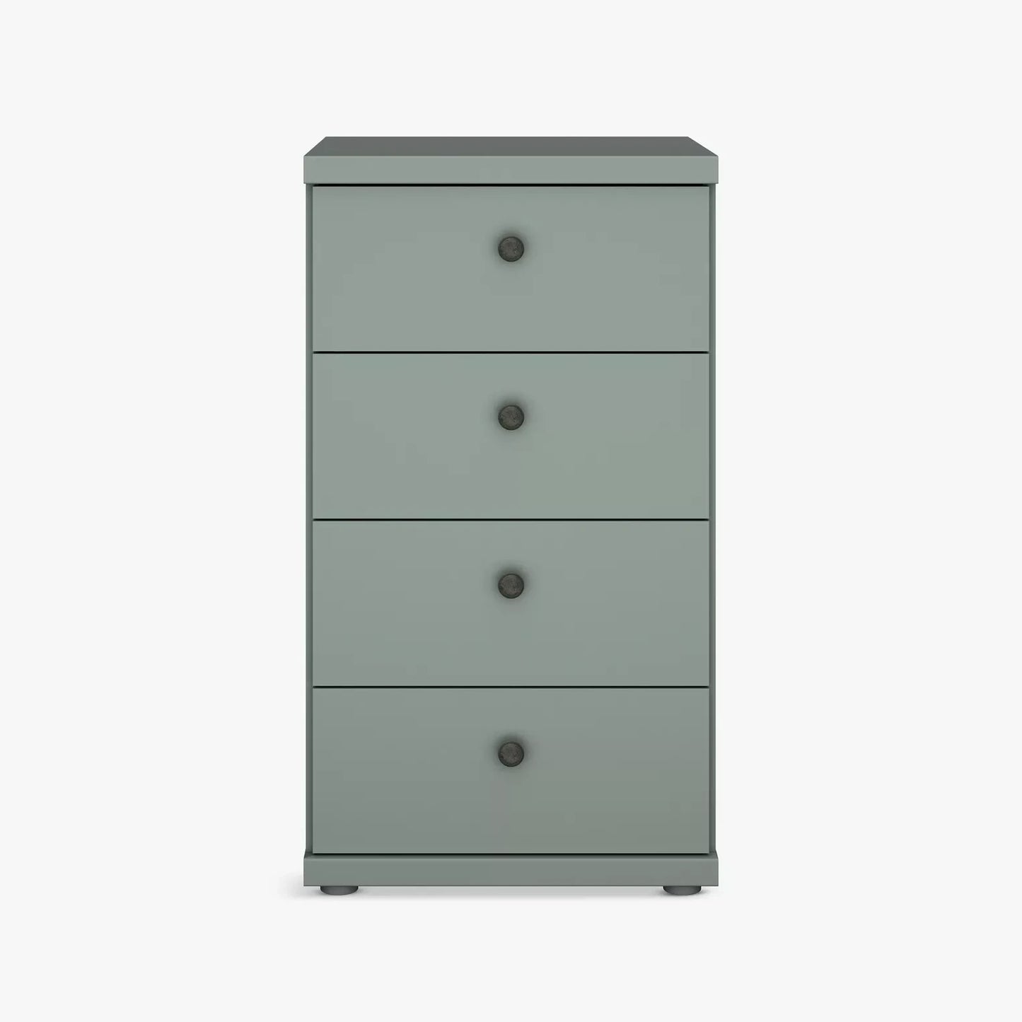 Wiemann Sage Green Marlo 4 Drawer Narrow Chest with round knob handles