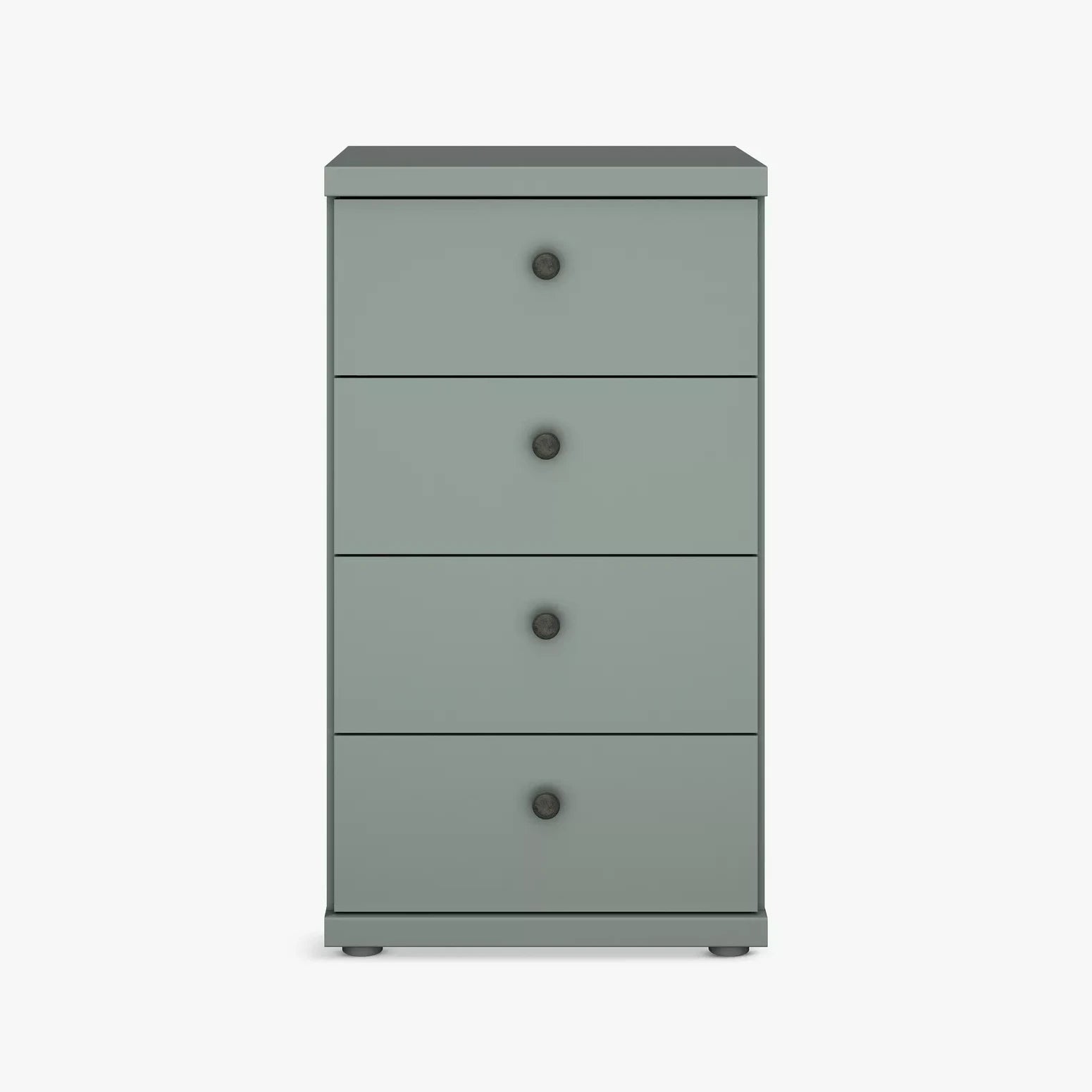 Wiemann Sage Green Marlo 4 Drawer Narrow Chest with round knob handles