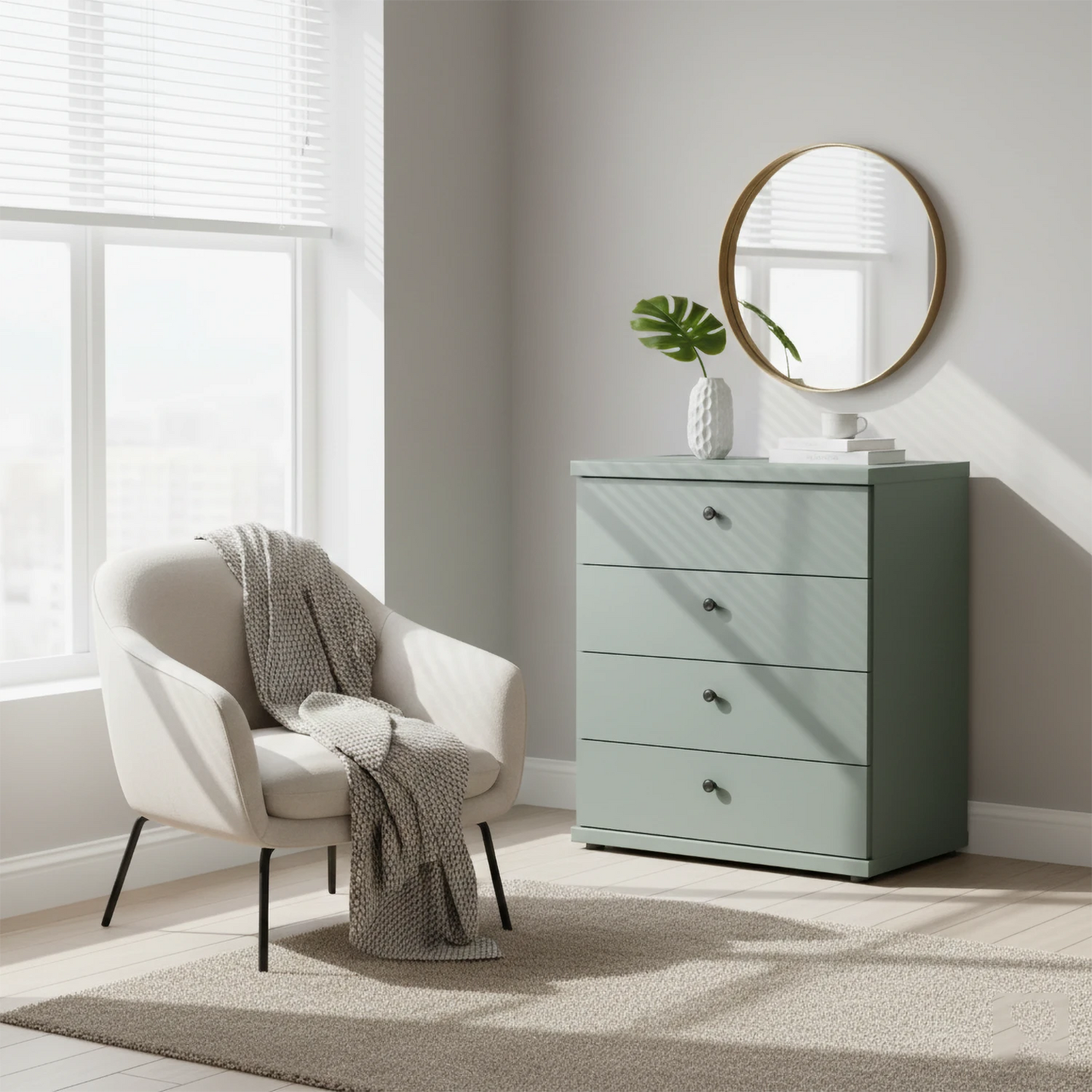 Wiemann Sage Green Marlo 4 Drawer Wide Chest