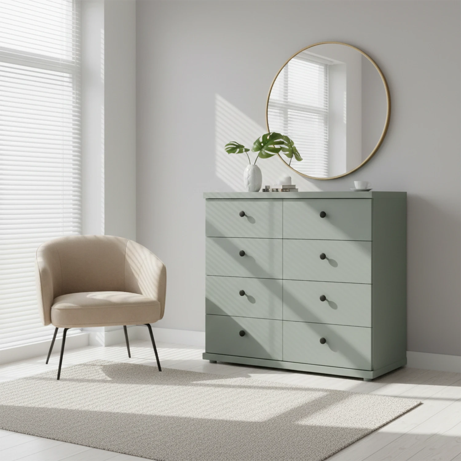 Wiemann Sage Green Marlo 8 Drawer Large Chest