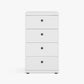 Wiemann Marlo 4 Drawer Narrow Chest with round knob handles in White Colour