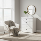 Wiemann White Marlo 4 Drawer Wide Chest with knob handles
