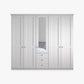Wiemann Marlo White 5 Door Wardrobe with 3 Drawers and Mirror width 250cm