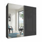 Wiemann Houston 200cm Graphite Glass & Mirror Front 2 Door Sliding Wardrobe