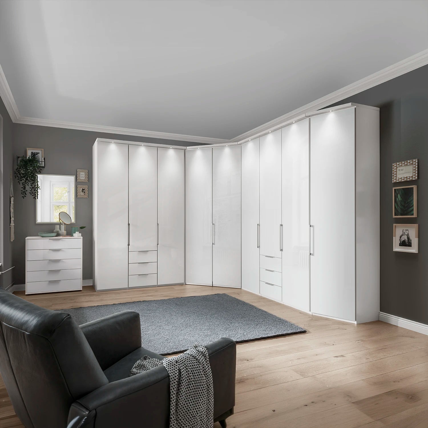Wiemann Monaco 1000 Large Corner Wardrobe - 3 Door Combination