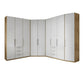 Wiemann Monaco 1000 Large Corner Wardrobe - 3 Door Combination in Bianco Oak Carcase
