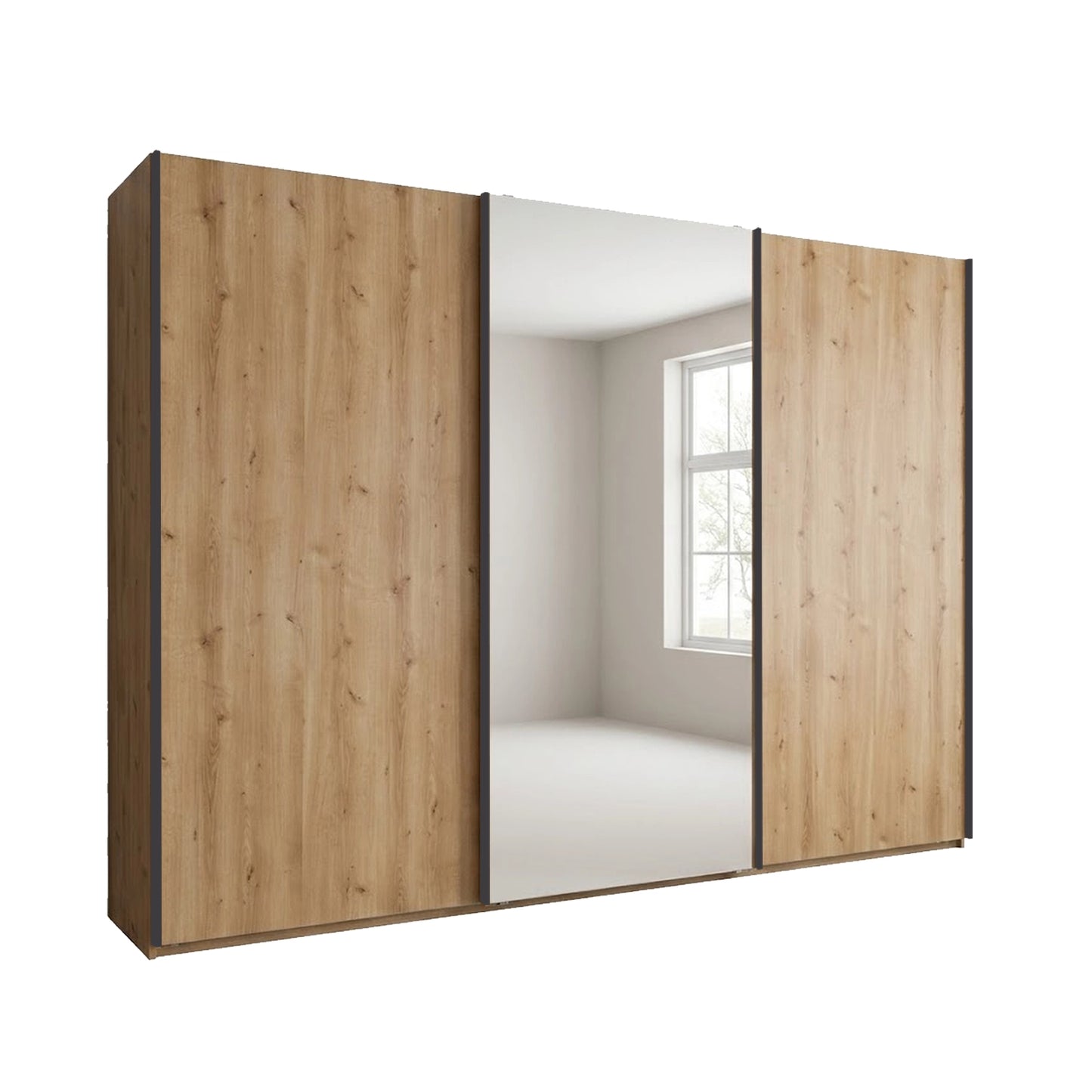 Wiemann Monaco 3000 Bianco Oak Sliding Door Wardrobe with Mirror