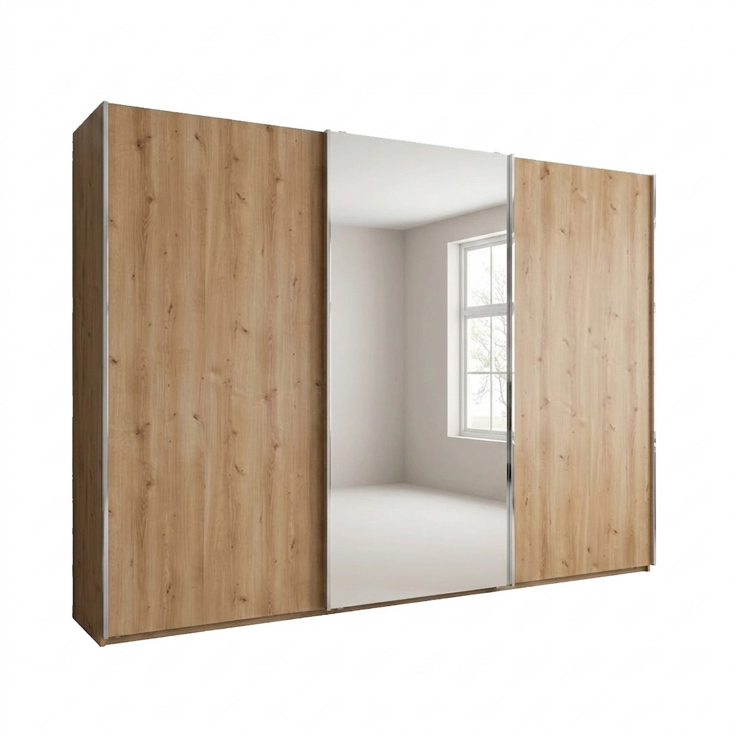 Wiemann Monaco 3000 Bianco Oak Sliding Door Wardrobe with Mirror
