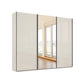 Wiemann Monaco 3000 Champagne Glass Sliding Door Wardrobe with Mirror and Slate Handles