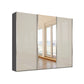 Large Sliding Wardrobe with Champagne Glass Front and Graphite Carcase Colour Available in Multiple Sizes 225cm, 250cm, 280cm, 300cm, 330cm and 400cm