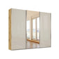 Large Sliding Wardrobe with Champagne Glass Front and Bianco Oak Carcase Colour Available in Multiple Sizes 225cm, 250cm, 280cm, 300cm, 330cm and 400cm
