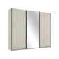 Wiemann Monaco 3000 Champagne Sliding Door Wardrobe with Mirror and Slate Handles, available in Width 225cm, 250cm, 280cm, 300cm, 330cm or 400cm