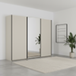 Wiemann Monaco 3000 Champagne Sliding Door Wardrobe with Mirror and Slate Handles