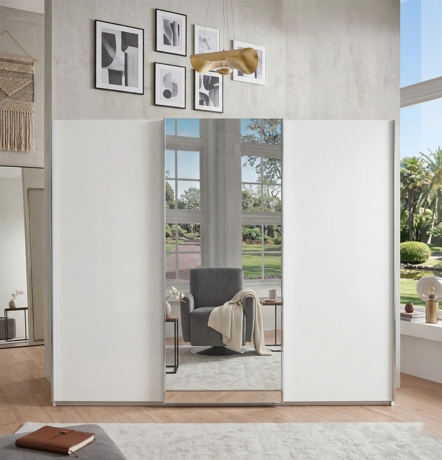 Monaco 3000 Decor White Large Sliding Door Wardrobe