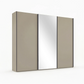 Wiemann Monaco 3000 Pebble Grey Sliding Door Wardrobe with Mirror and Slate Handles, available in Width 225cm, 250cm, 280cm, 300cm, 330cm or 400cm