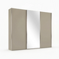 Wiemann Monaco 3000 Pebble GRey Sliding Door Wardrobe with Mirror and Chrome Handles, available in Width 225cm, 250cm, 280cm, 300cm, 330cm or 400cm