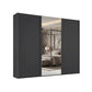 Black wardrobe with mirror doors on a white background by Wiemann 