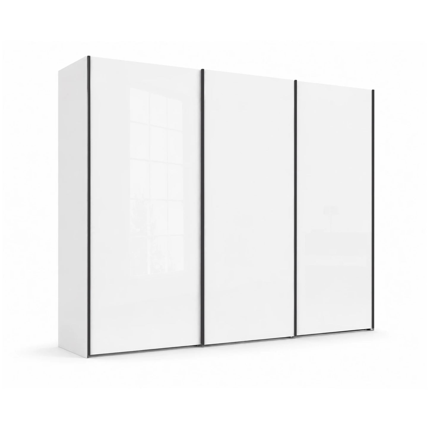 Wiemann Monaco 3000 Sliding 3 Door White Glass Wardrobe