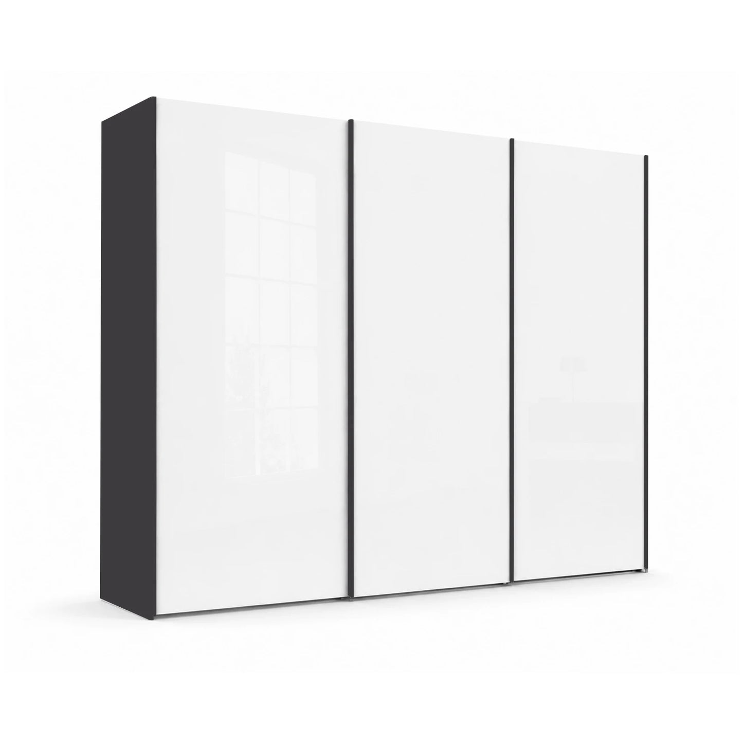 Wiemann Monaco 3000 Sliding 3 Door White Glass Wardrobe