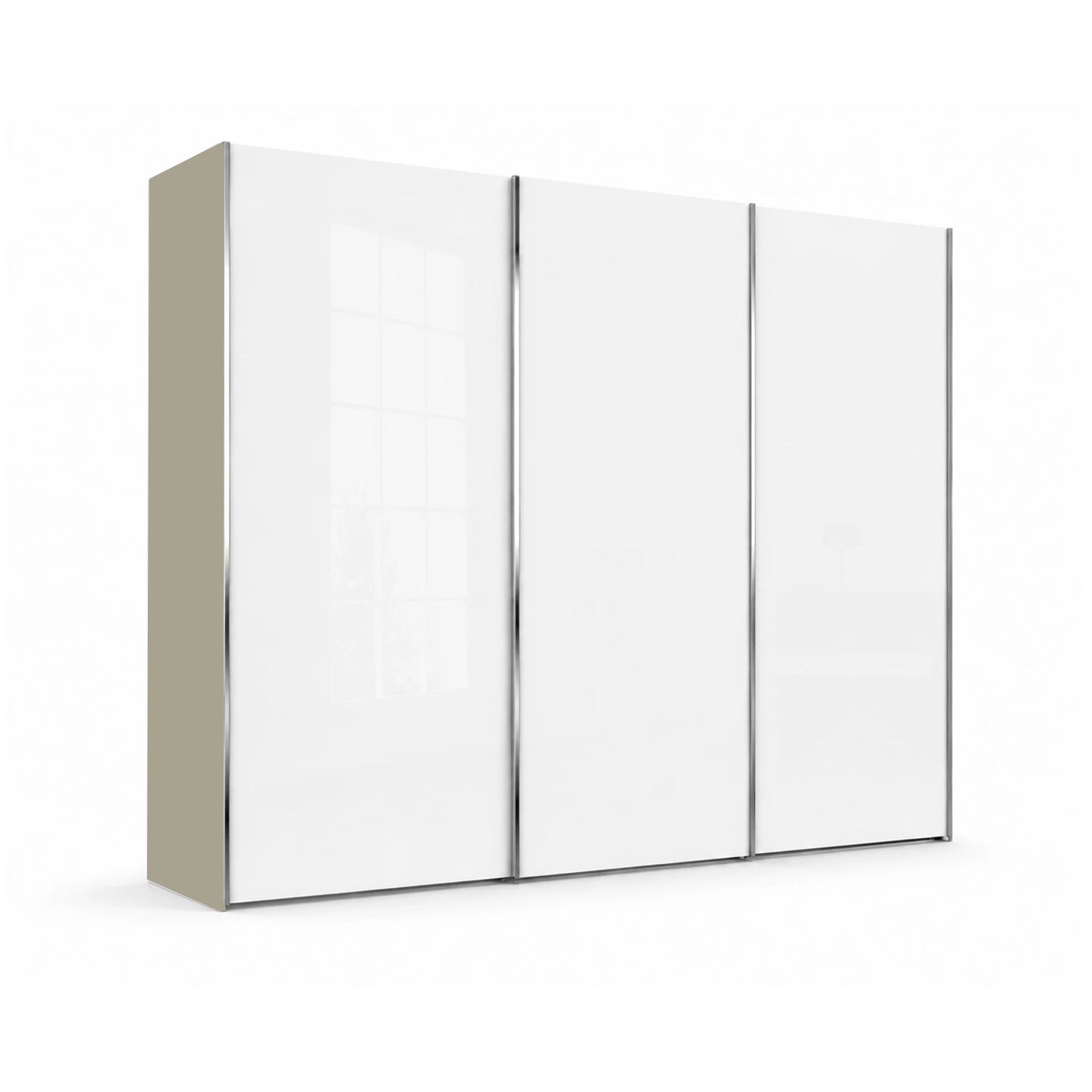 Wiemann Monaco 3000 Sliding 3 Door White Glass Wardrobe