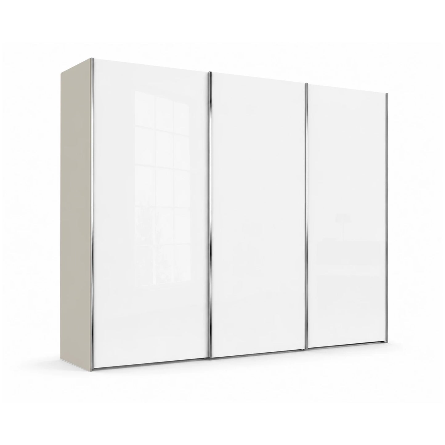 Wiemann Monaco 3000 Sliding 3 Door White Glass Wardrobe
