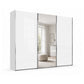 Monaco 3000 White Glass Large Sliding Door Wardrobe with Mirror