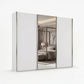 Wiemann Monaco 3000 White Sliding Door Wardrobe with Mirror and Chrome Handles, available in Width 225cm, 250cm, 280cm, 300cm, 330cm or 400cm