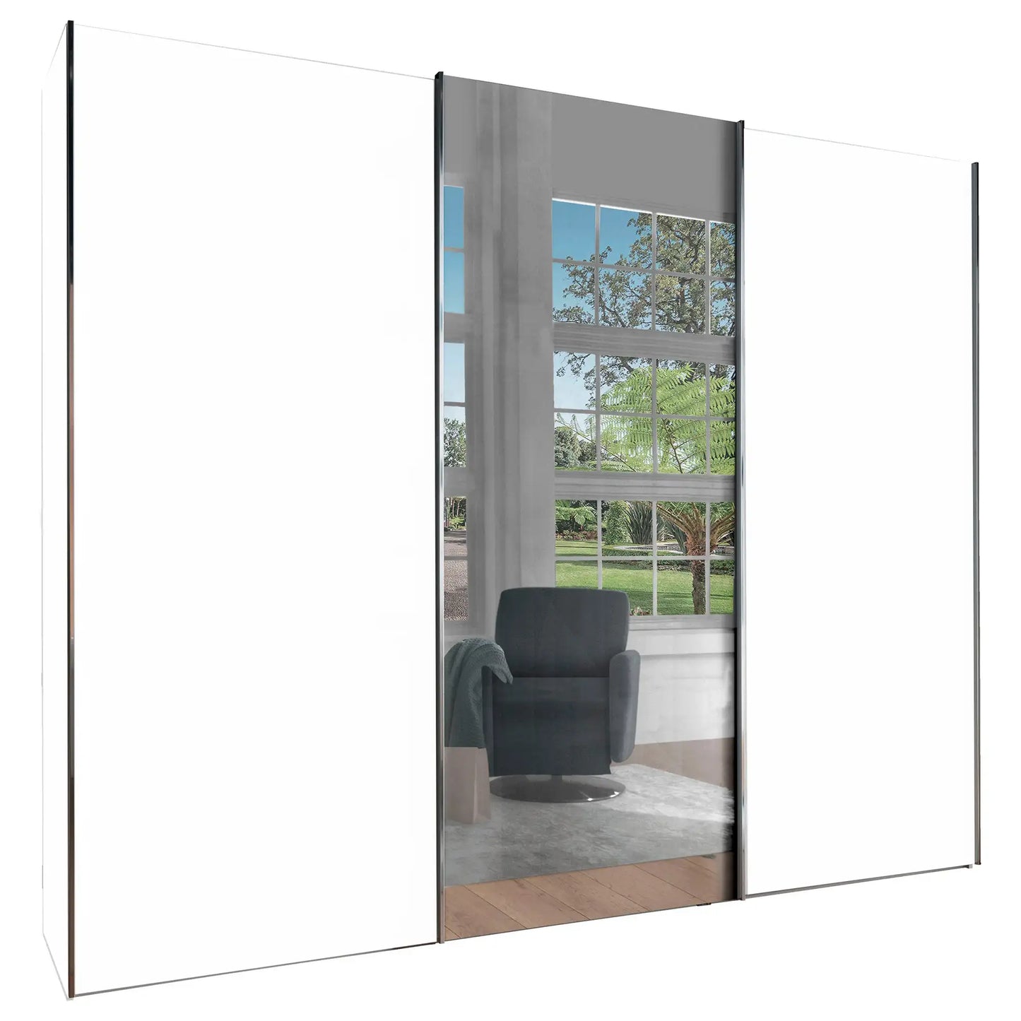 Monaco 3000 Decor White Large Sliding Door Wardrobe 