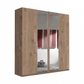 Wiemann Berlin Bristol Nordic Oak 4 Door Wardrobe with 2 Mirror Doors in the Middle  