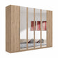 Wiemann Berlin Bristol Nordic Oak 6 Door Wardrobe with 4 Mirror Doors in the Middle  