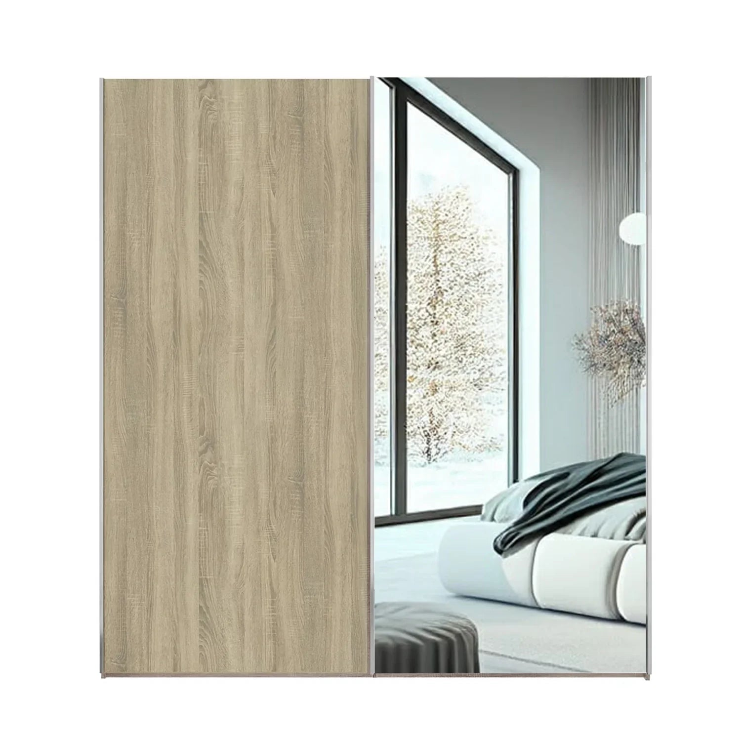 Wiemann Oxford 2 Door Sliding 150 cm Wardrobe with Mirror