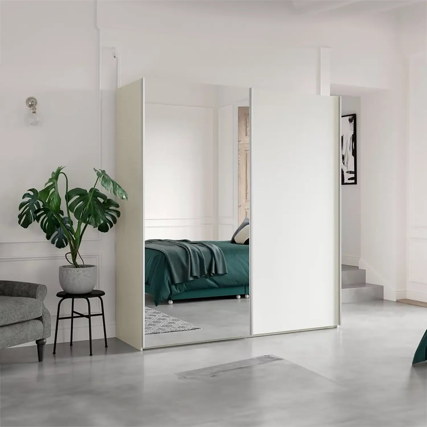 Wiemann Oxford 2 Door Sliding 150 cm Wardrobe with Mirror 