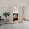 Wiemann Oxford 2 Door Sliding 150cm Holm Oak Wardrobe with Mirror 