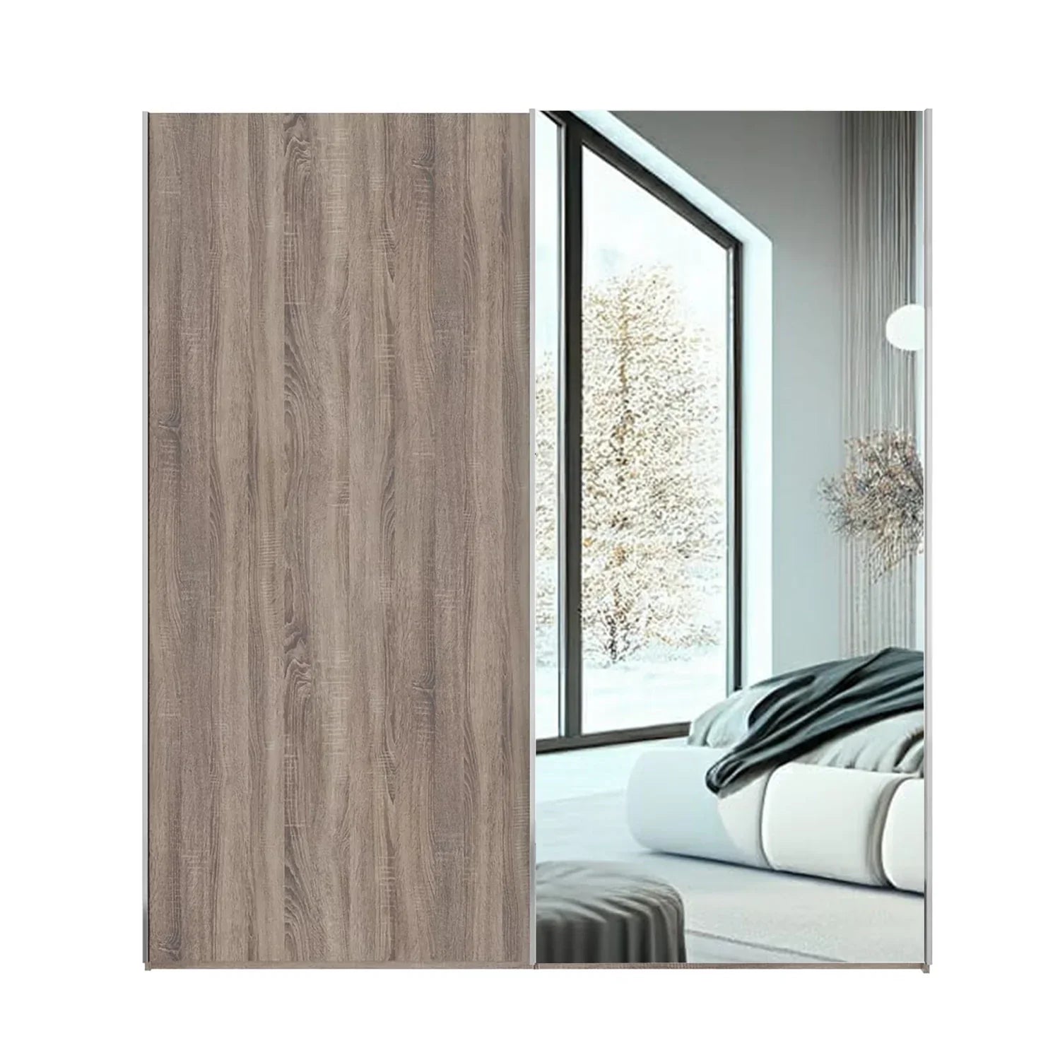 Wiemann Oxford 2 Door Sliding 150 cm Wardrobe with Mirror 