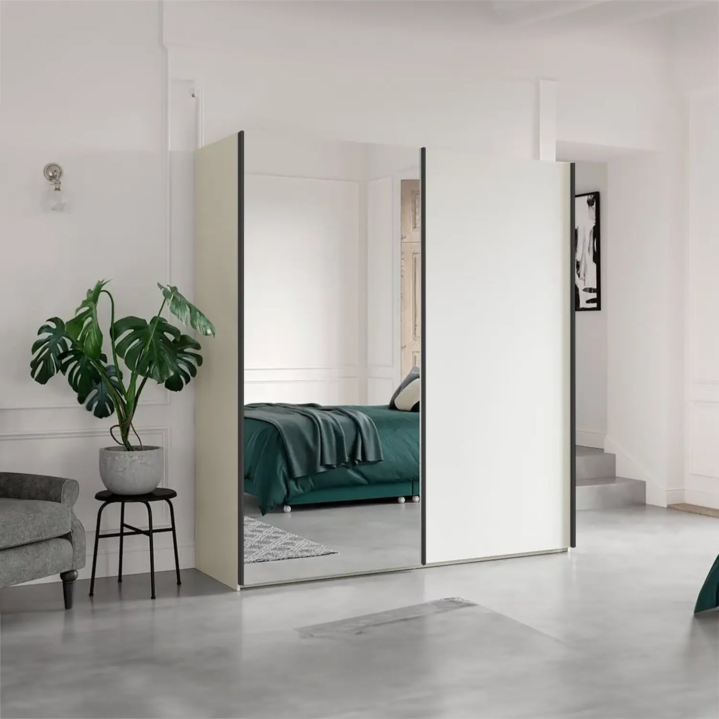 Wiemann Oxford 2 Door Sliding 150 cm Wardrobe with Mirror 