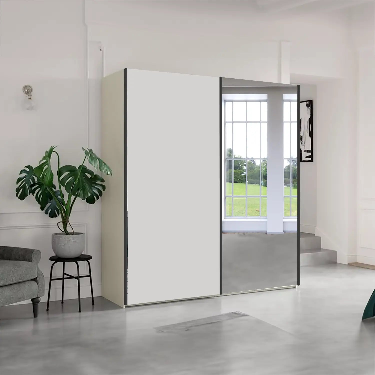 Wiemann Oxford 2 Door Sliding 150 cm Wardrobe with Mirror 