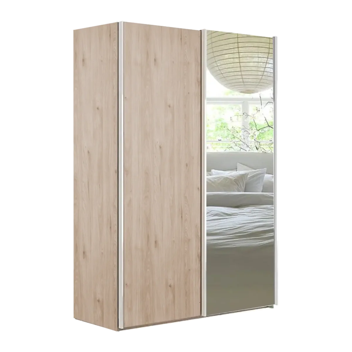 Wiemann Oxford 2 Door Sliding 200cm Holm Oak Wardrobe with Mirror 