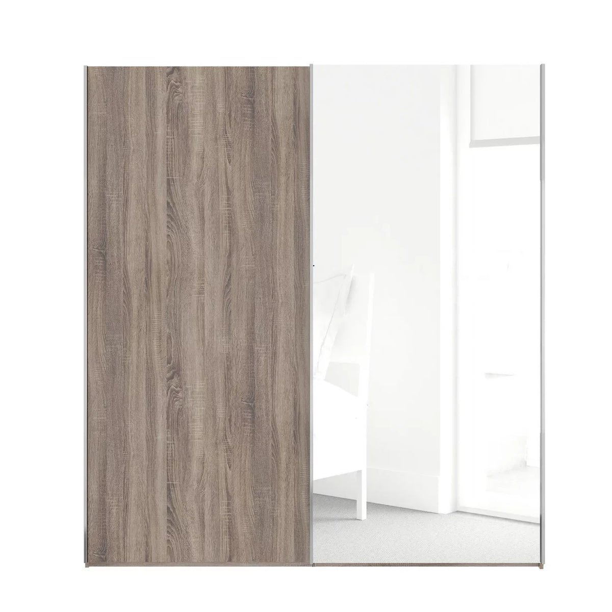 Wiemann Oxford 2 Door 1 Decor, 1 Mirror Sliding Wardrobe in Oak
