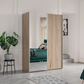 Wiemann Oxford 2 Door 1 Decor, 1 Mirror Sliding Wardrobe in Oak