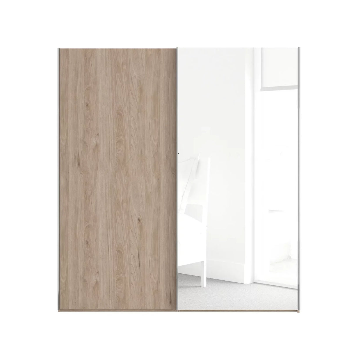 Wiemann Oxford 2 Door 1 Decor, 1 Mirror Sliding Wardrobe in Oak