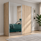 Wiemann Oxford 2 Door 1 Decor, 1 Mirror Sliding Wardrobe in Oak