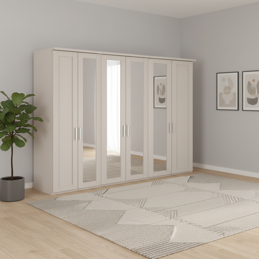 Wiemann Kempton 300cm 6 Door Hinged Wardrobe
