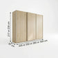 Wiemann Phoenix Bianco Oak Effect 3 Door Sliding Wardrobe - Dimensions