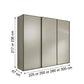 Wiemann Phoenix Champagne 3 Door Sliding Wardrobe - Dimensions