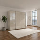 Wiemann Phoenix Champagne 3 Door Sliding Wardrobe in Glass